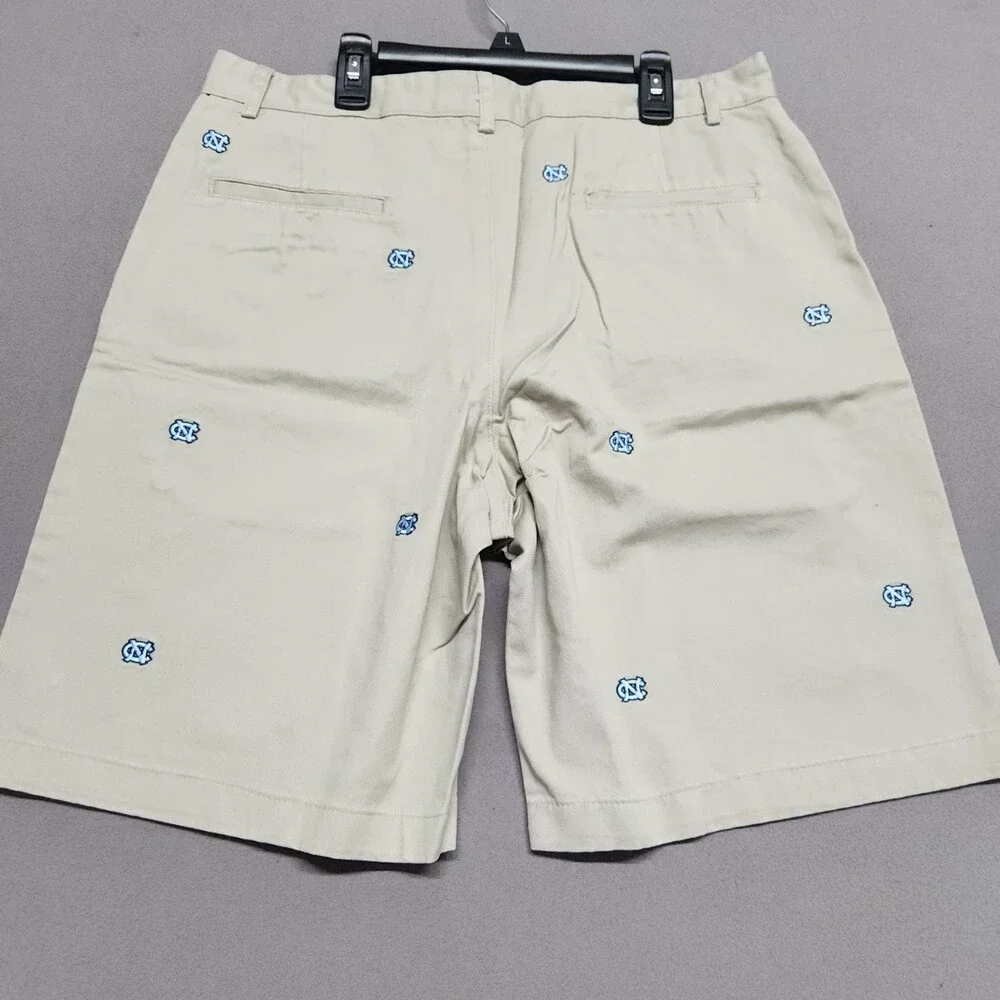 Campus Chinos Men's Khaki 100% Cotton Shorts Size 34 Embroidered Casual 171